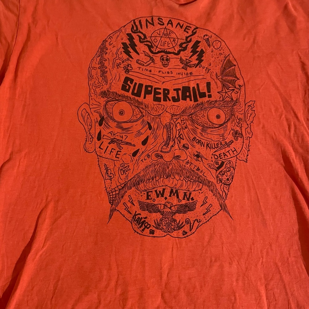 RARE Vintage AA Superjail “Tattoo Face” Tee Worn by Rebecca Sugar 2014 🧡🧡🧡